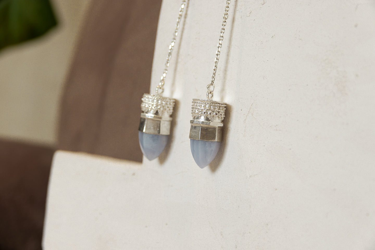 BY RAHINA - Sterling Silver Resistance Blue Lace Agate earrings